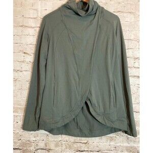 Lululemon Rulu Rally Wrap Jacket Coat Womens Size 8 Green Sage Grey Medium